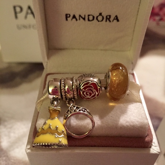 Disney Pandora Belle Charm Set of 4 NEW